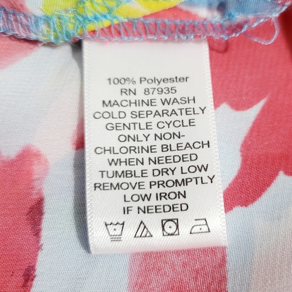 Susan Graver Women's M Sheer Floral Split Sleeve Blouse Top Multicolor Pullover - Picture 11 of 11